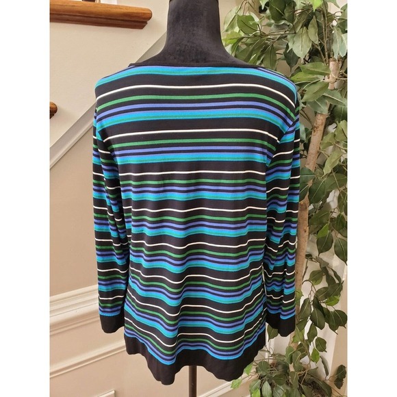 Vince Camuto Womens Multicolor Striped Long Sleeve Round Neck Sweater Size XL - Picture 6 of 10